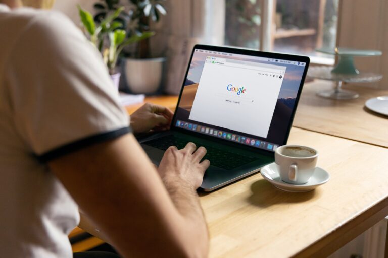 Google Search on Laptop