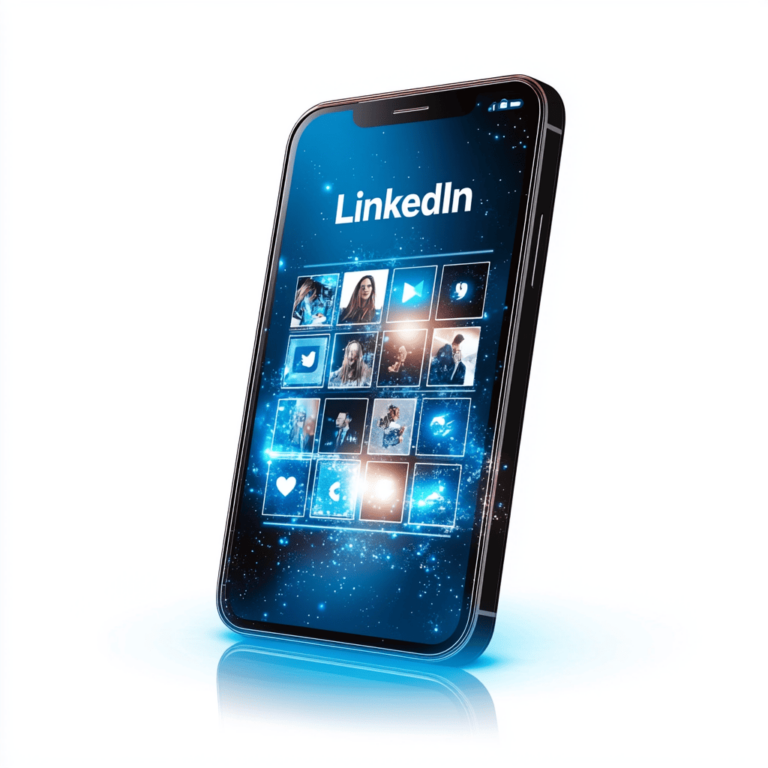 Mobile phone scrolling through social media loo