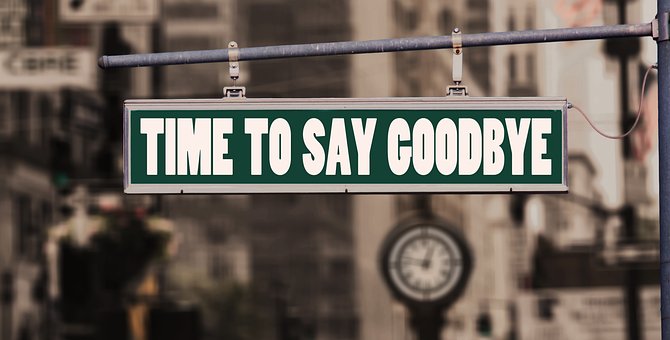 Time to say good bye roadsign