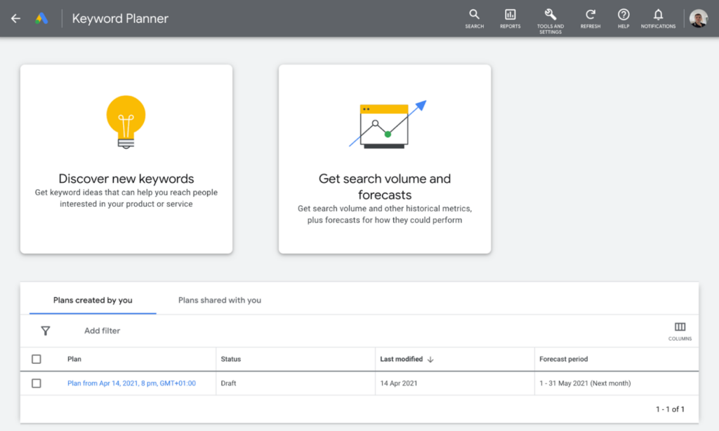 PPC Advertising Best practices - Search Ads: Google's keyword planner.
