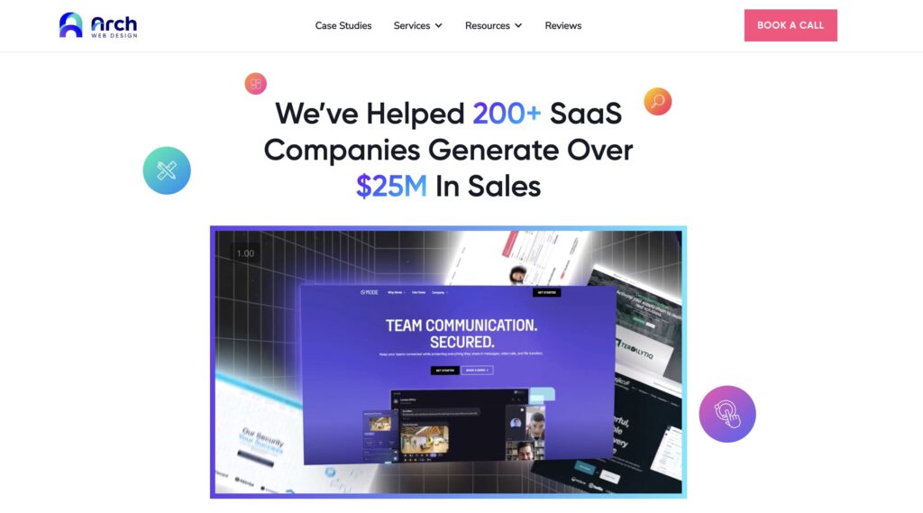 Web page of the SaaS marketing agency Arch Web Design. Specilising in web design and conversion rate optimization for SaaS companies.