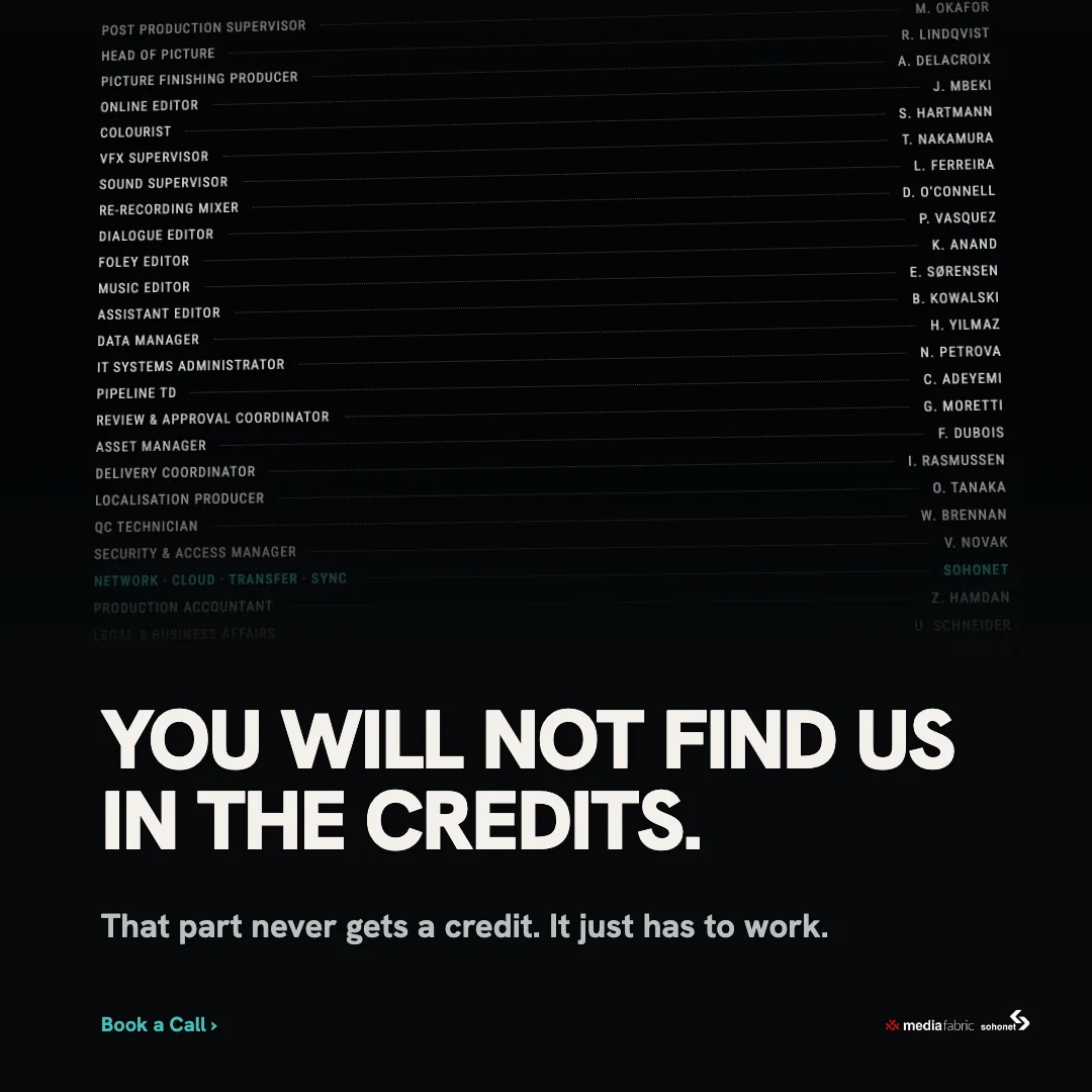 Sohonet: Not in the credits, static ad
