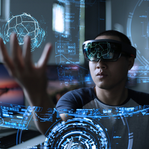 Man With AR Representing Future Technologies