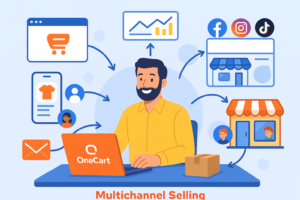 A depiction of how One Cart helps with Multichannel Selling
