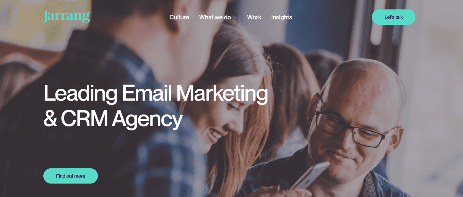 Web page of the SaaS marketing agency Jarrang. Specilising in email marketing for SaaS companies.