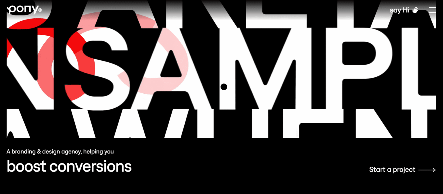 Web page of the SaaS marketing firm Pony Studio. Specilising in design and branding for SaaS companies.